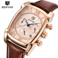 Горячие продажи benyar 5113 мужские часы модные многофункциональные кварцевые часы водонепроницаемые наручные часы из натуральной кожи оптом